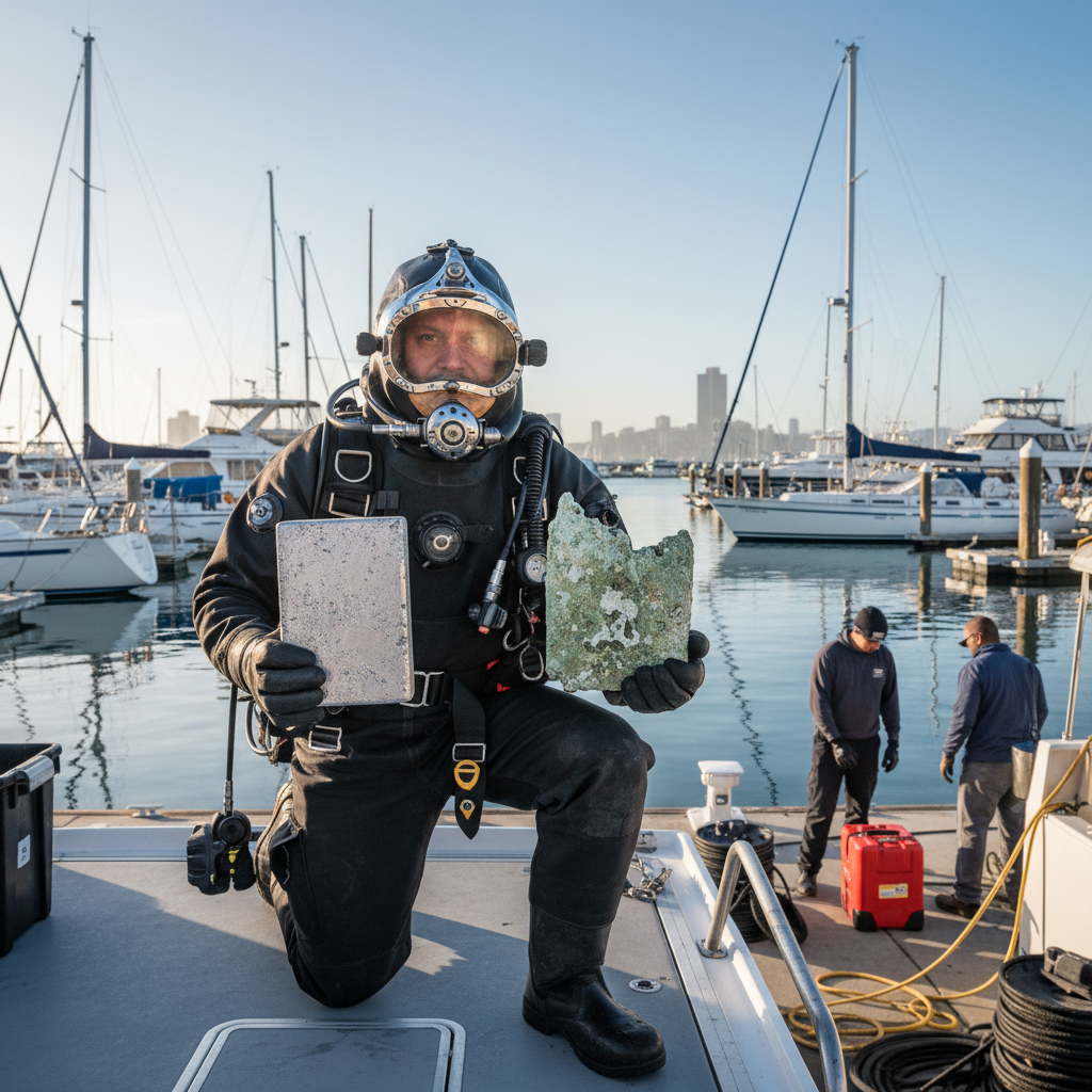 Zinc Anode Replacement Comparison Comparison of new and depleted sacrificial anodes for zinc anode replacement in Oakland