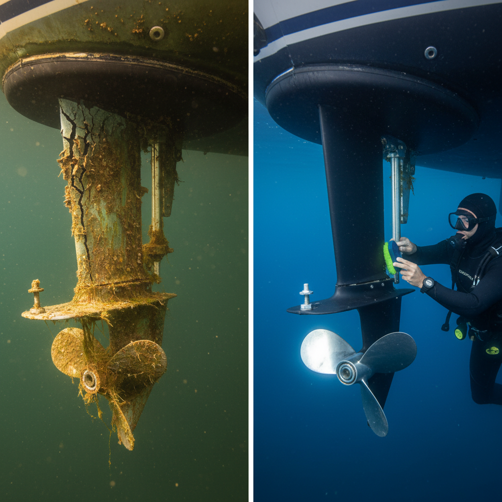 Comparison of neglected vs professionally maintained saildrive seals