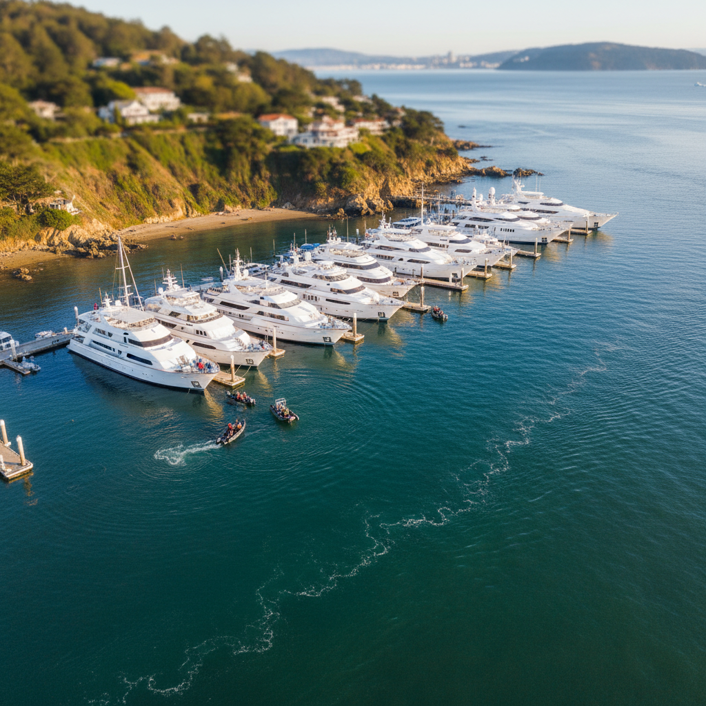 Tiburon waterfront maintenance and luxury yachts at Corinthian Yacht Club