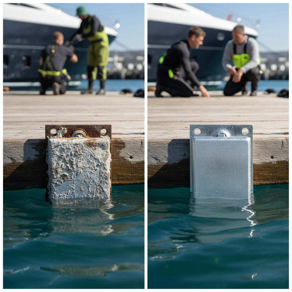 Comparison of depleted versus new sacrificial anodes for pre-season boat maintenance
