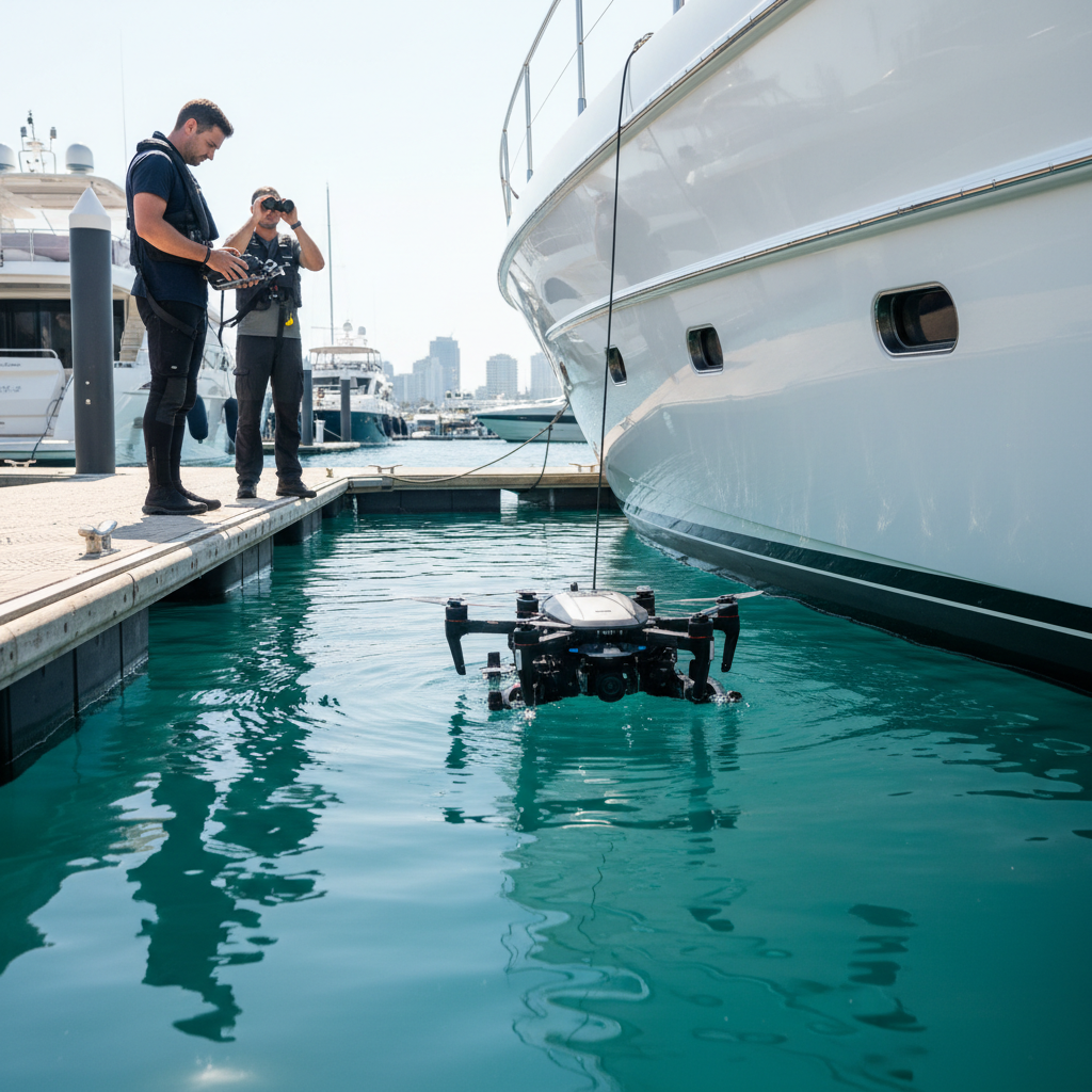 Underwater intake maintenance using a high-definition ROV drone at a marina