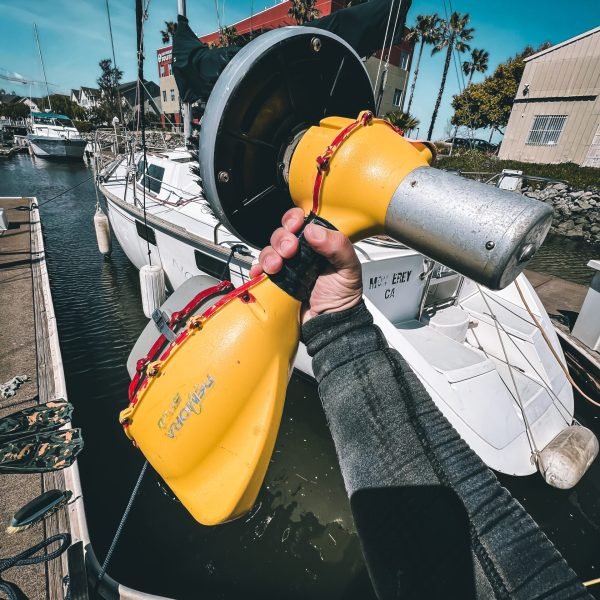 Underwater hull cleaning machine used for professional boat maintenance
